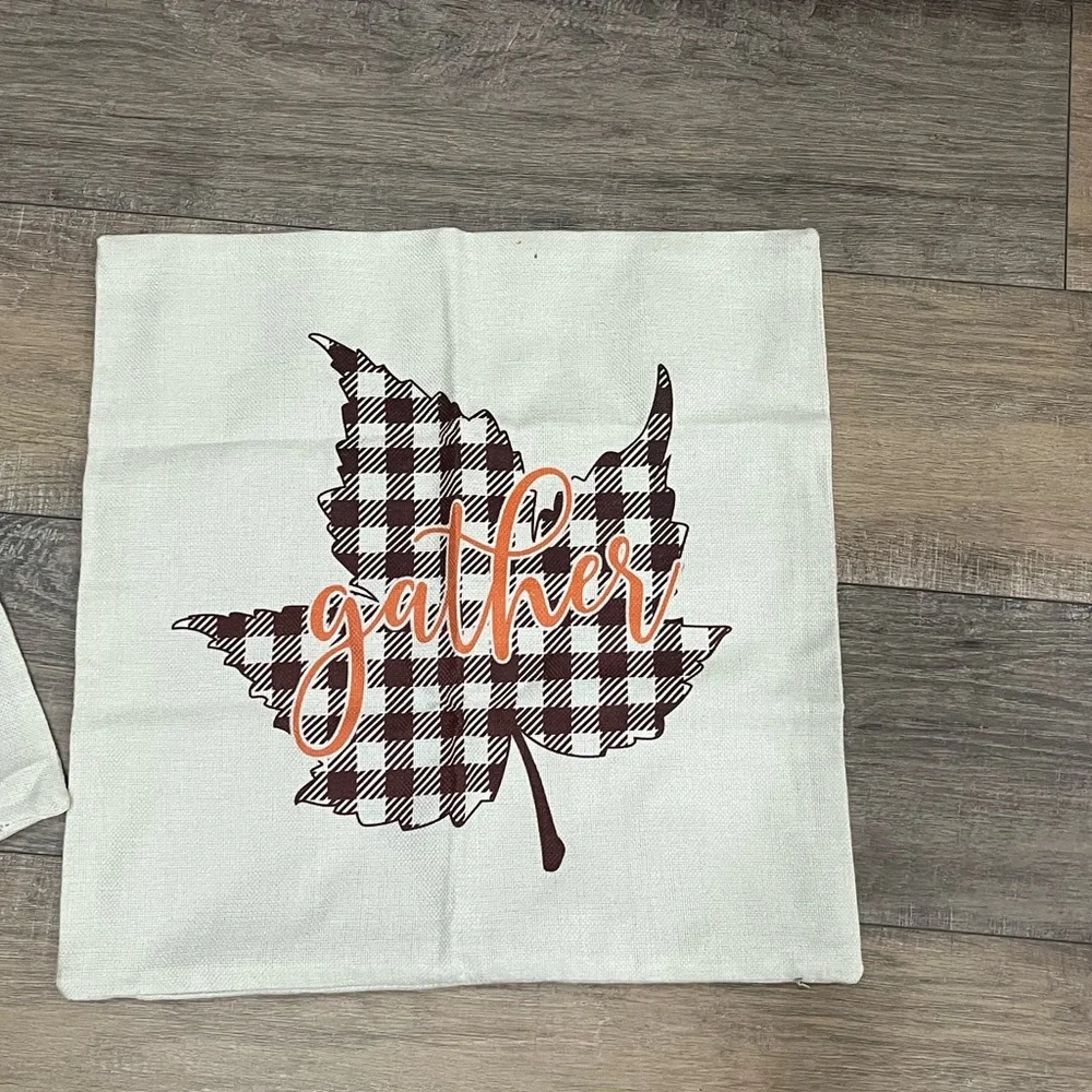 Fall ~Ex Used Condition pillow cover set GUC ~ 18x18” ⭐️2 for $14 item⭐️